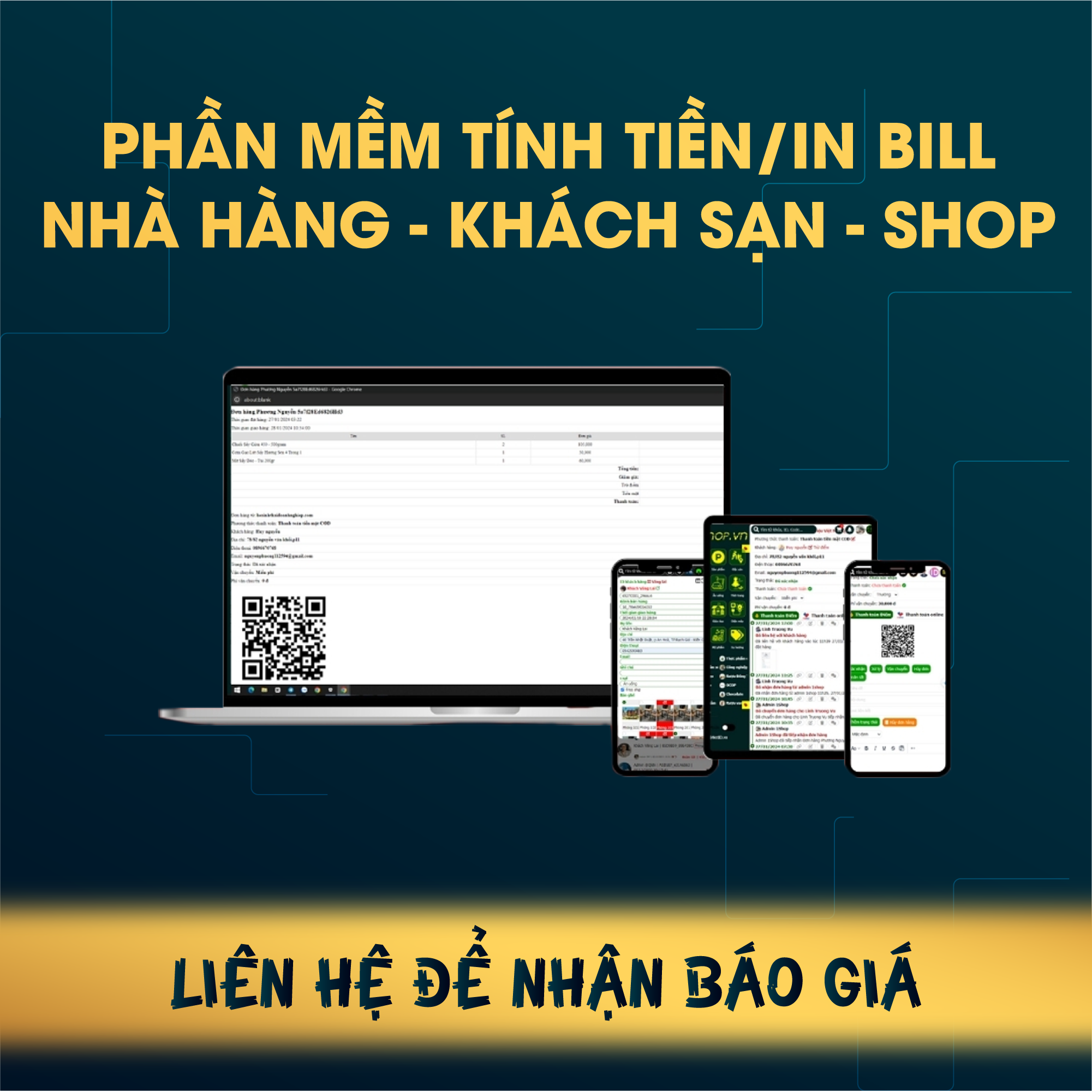 Phần Mềm Tính Tiền - In Bill Nhà Hàng, Khách Sạn, Shop